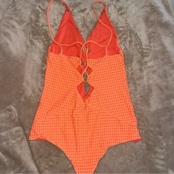 Like New XS Acacia Swimwear Neon Melon Mesh Kokomo One Piece